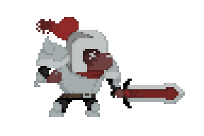 Artificer from Rain World wearing armor and swinging a sword similer to those used by the knight class in Rogue Legacy 2.